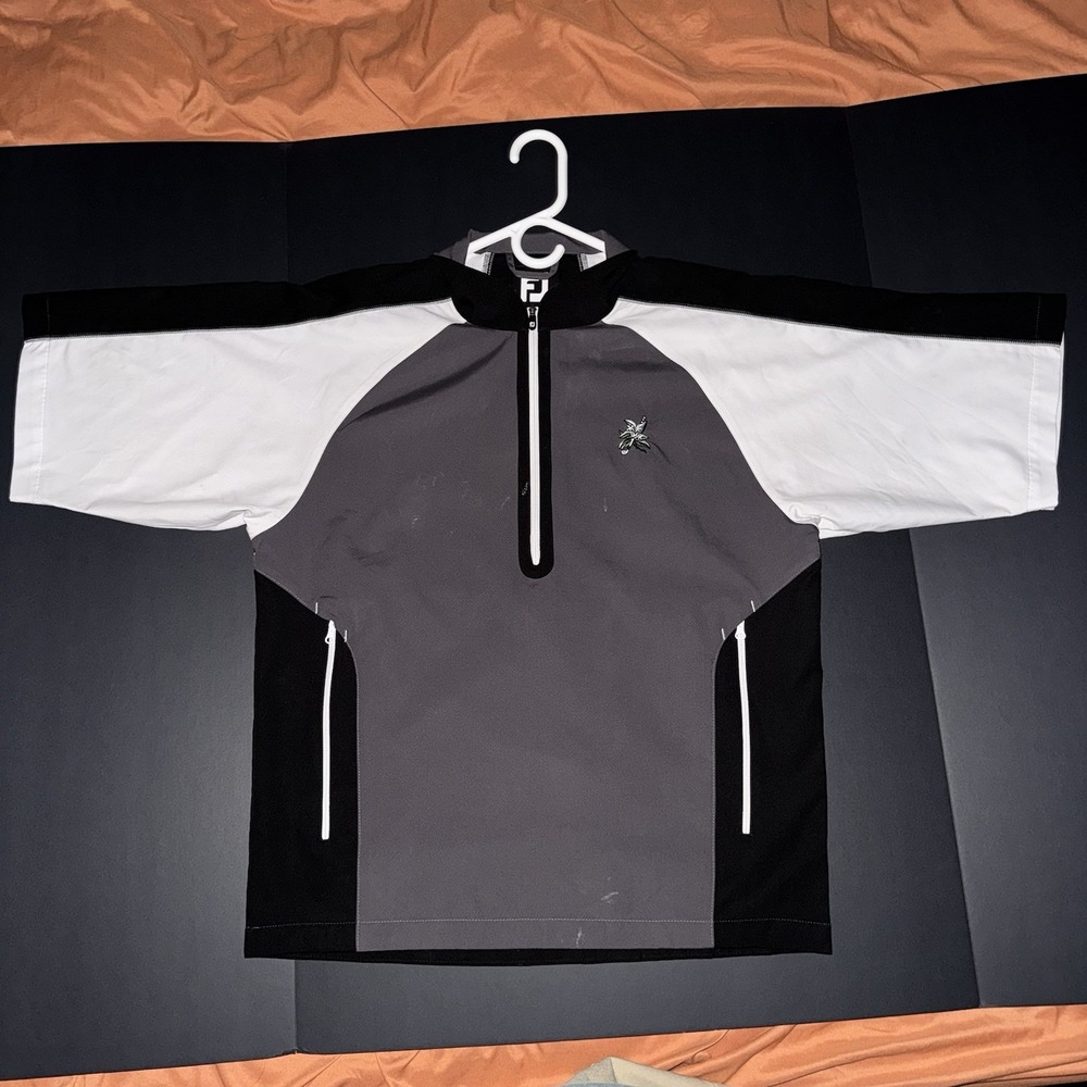 Men's Small FootJoy Golf Windbreaker 3/4 Sleeve Jacket 1/4 Zip